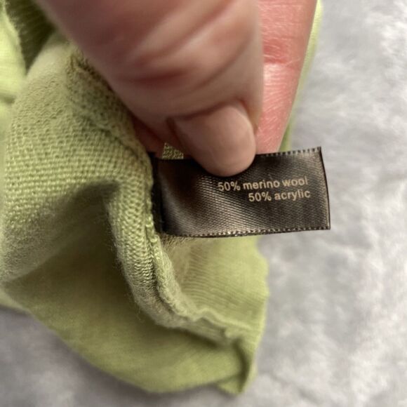 The Limited Merino Wool Blend Sweater Womens S Sage Green V Neck Lightweight - Picture 4 of 9